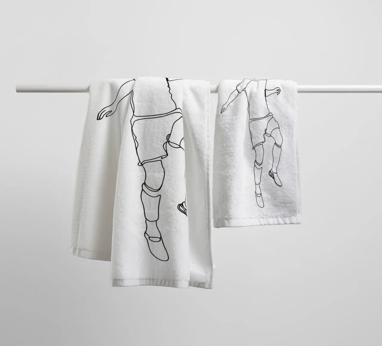 Soccer Player - Minimalist Line Art towel by Viv Line Art