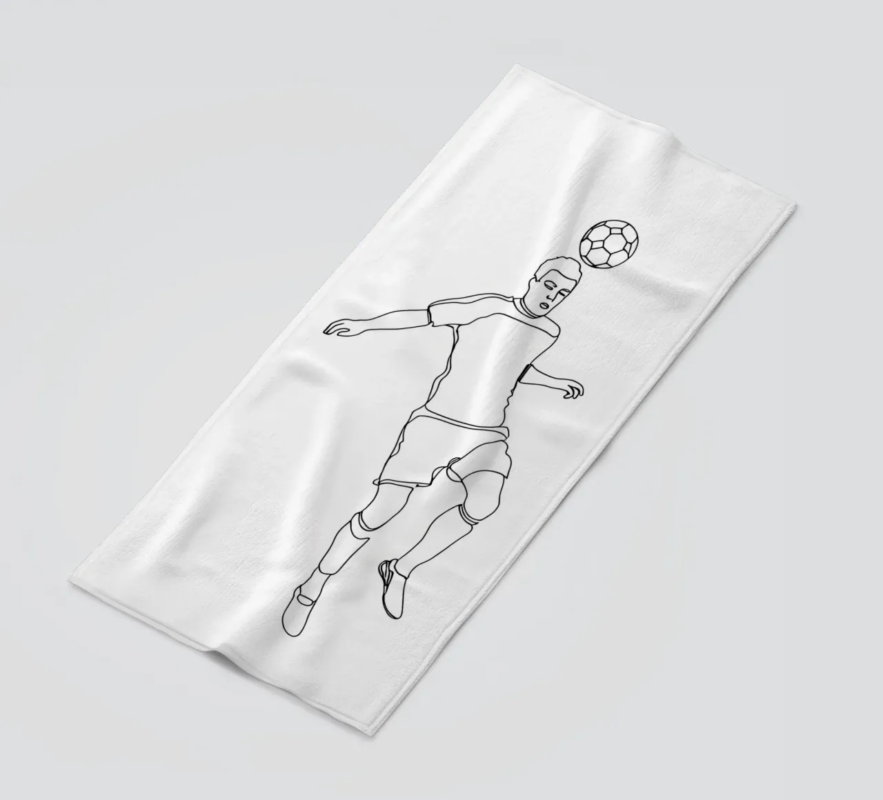 Giocatore di calcio - Line Art minimalista telo mare da Viv Line Art