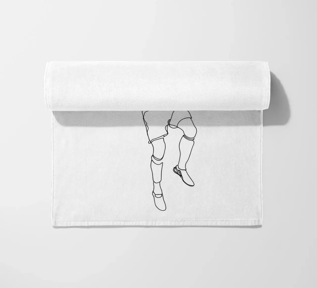 Giocatore di calcio - Line Art minimalista telo mare da Viv Line Art