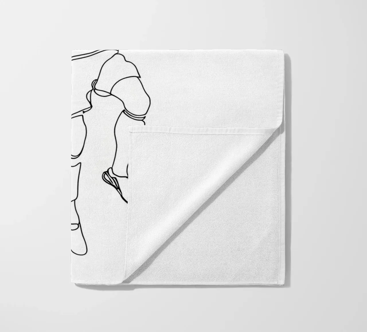 Giocatore di calcio - Line Art minimalista telo mare da Viv Line Art
