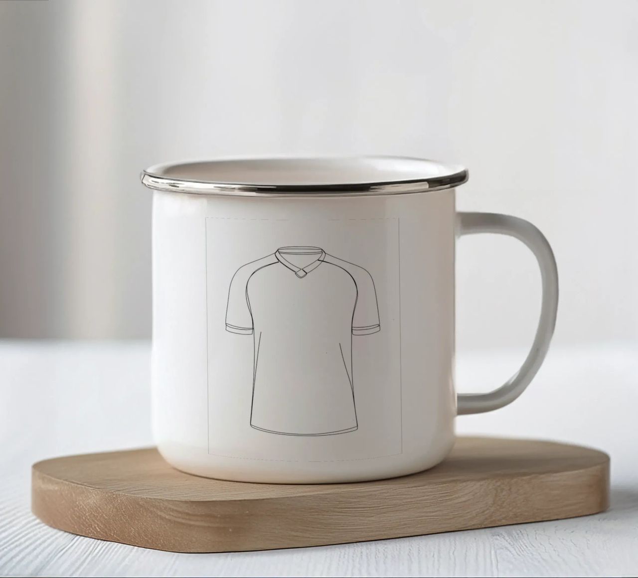 Camicia da calcio - Line Art minimalista tazza in smalto da Viv Line Art