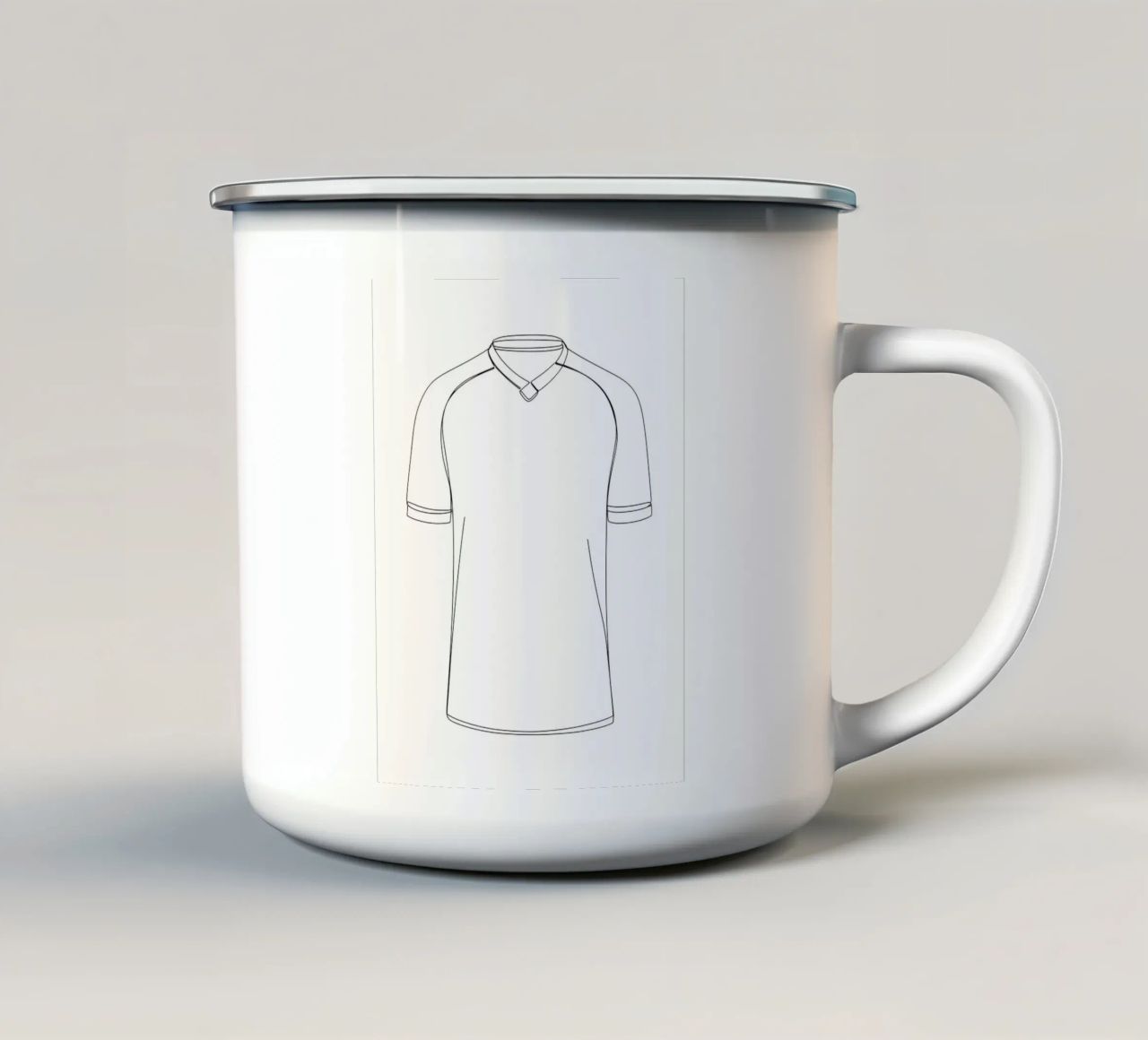 Camicia da calcio - Line Art minimalista tazza in smalto da Viv Line Art