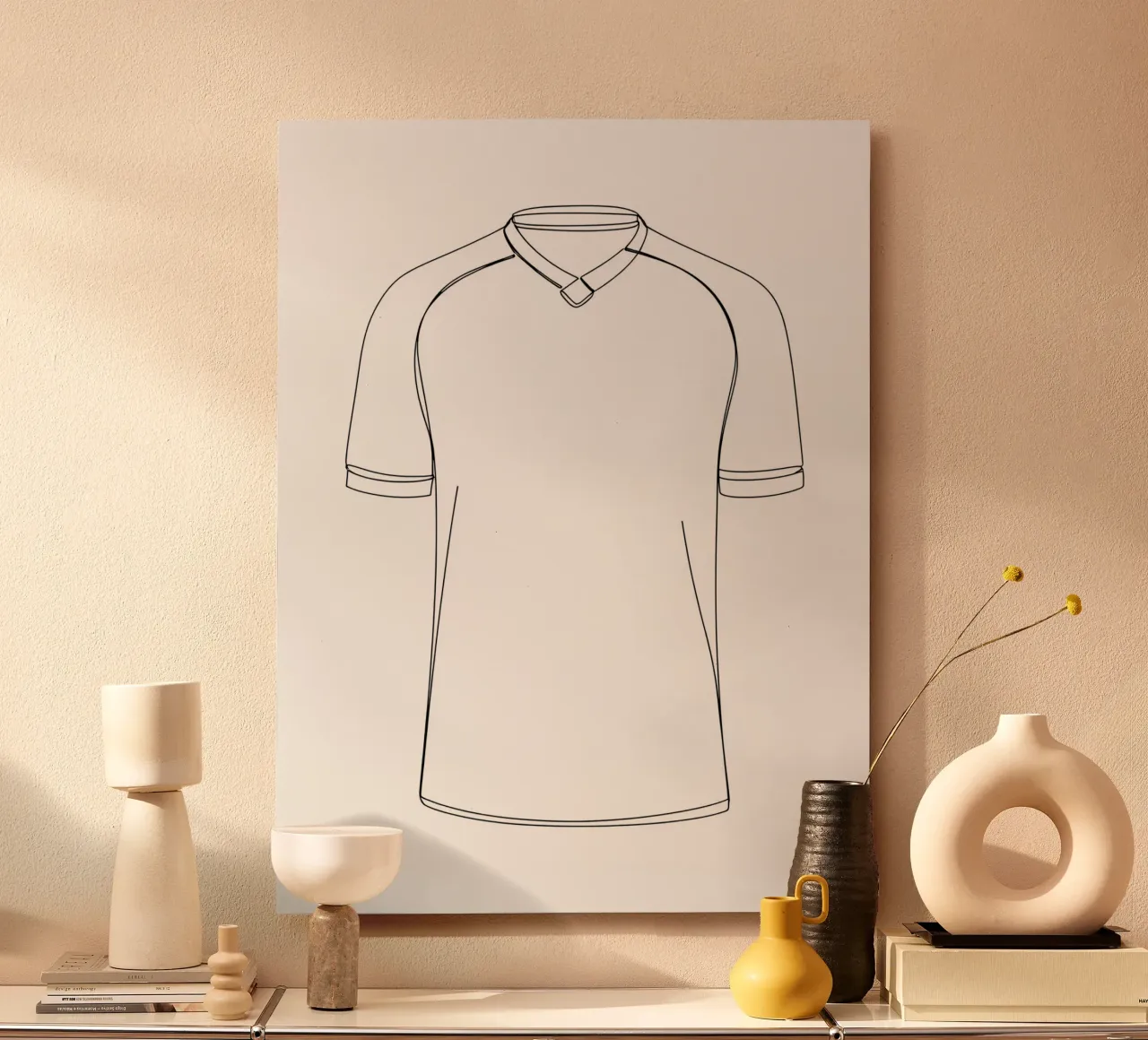 Camicia da calcio - Line Art minimalista alluminio dibond da Viv Line Art