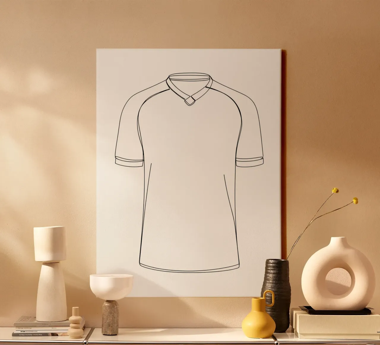 Camicia da calcio - Line Art minimalista tela con Cornice a cassetta da Viv Line Art