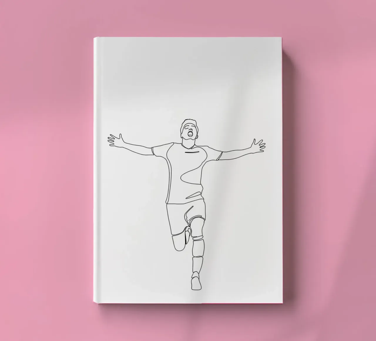 Soccer Celebration - Minimalist Line Art notebook by Viv Line Art