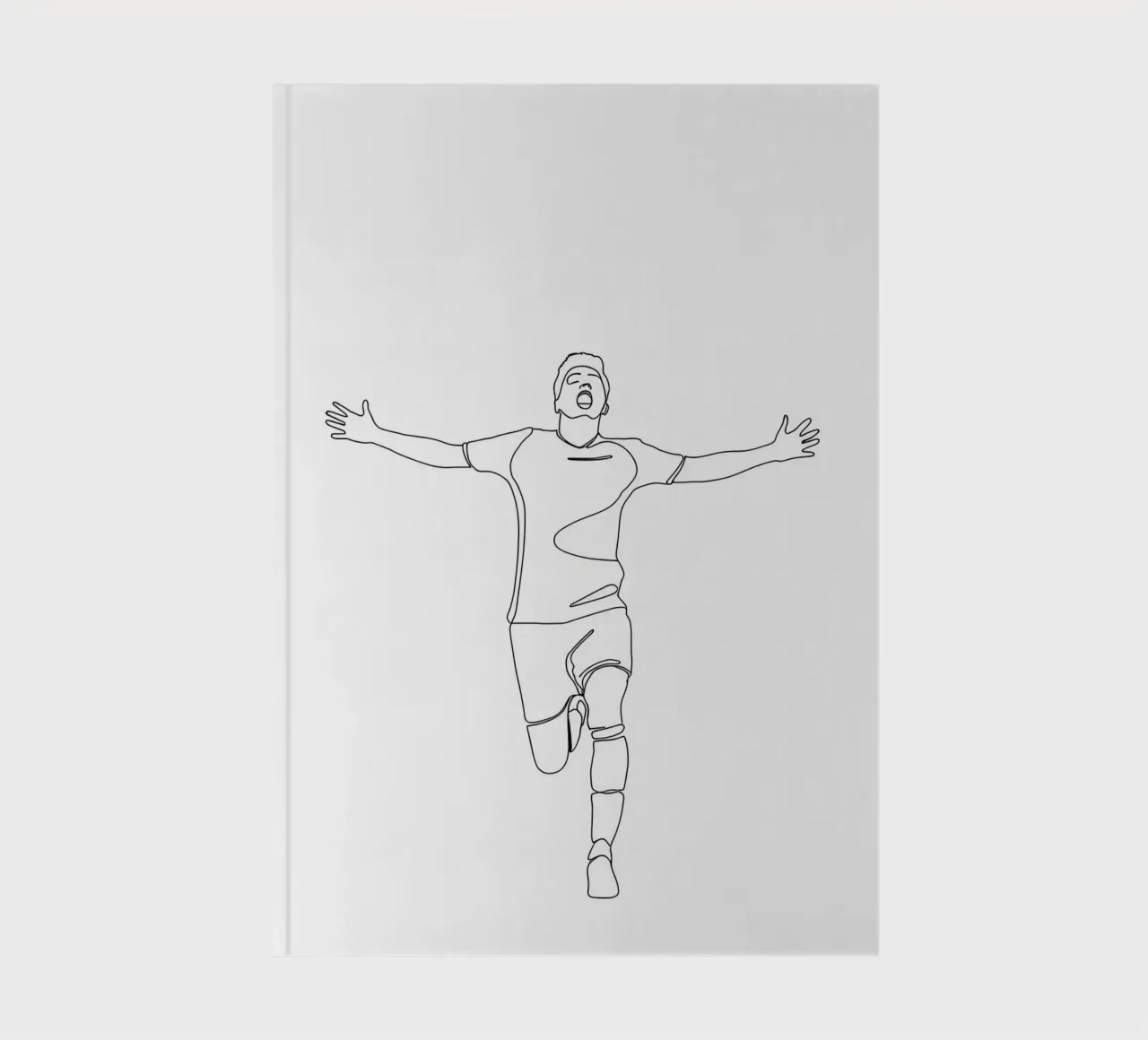 Soccer Celebration - Minimalist Line Art notebook by Viv Line Art