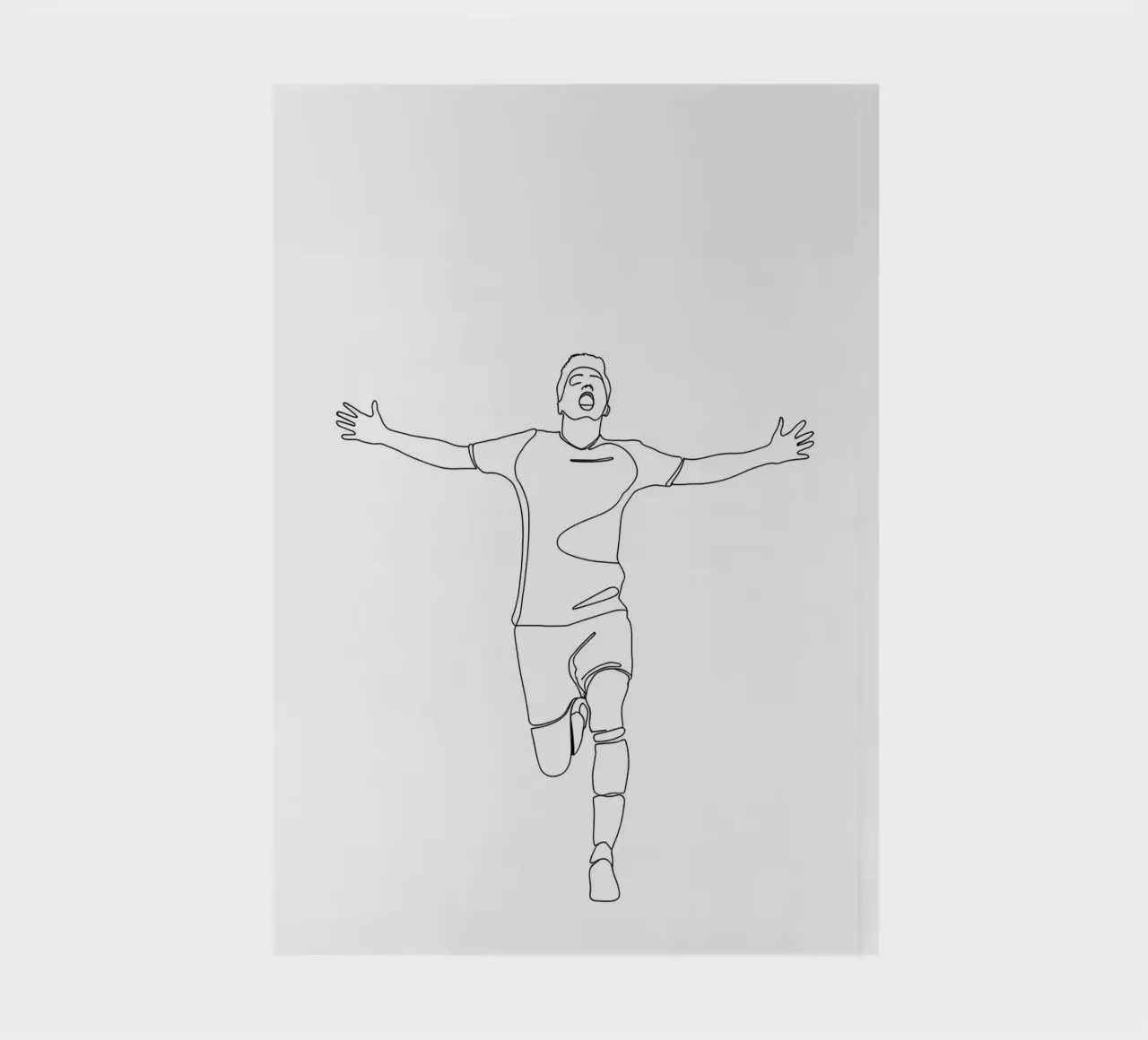 Soccer Celebration - Minimalist Line Art notebook by Viv Line Art