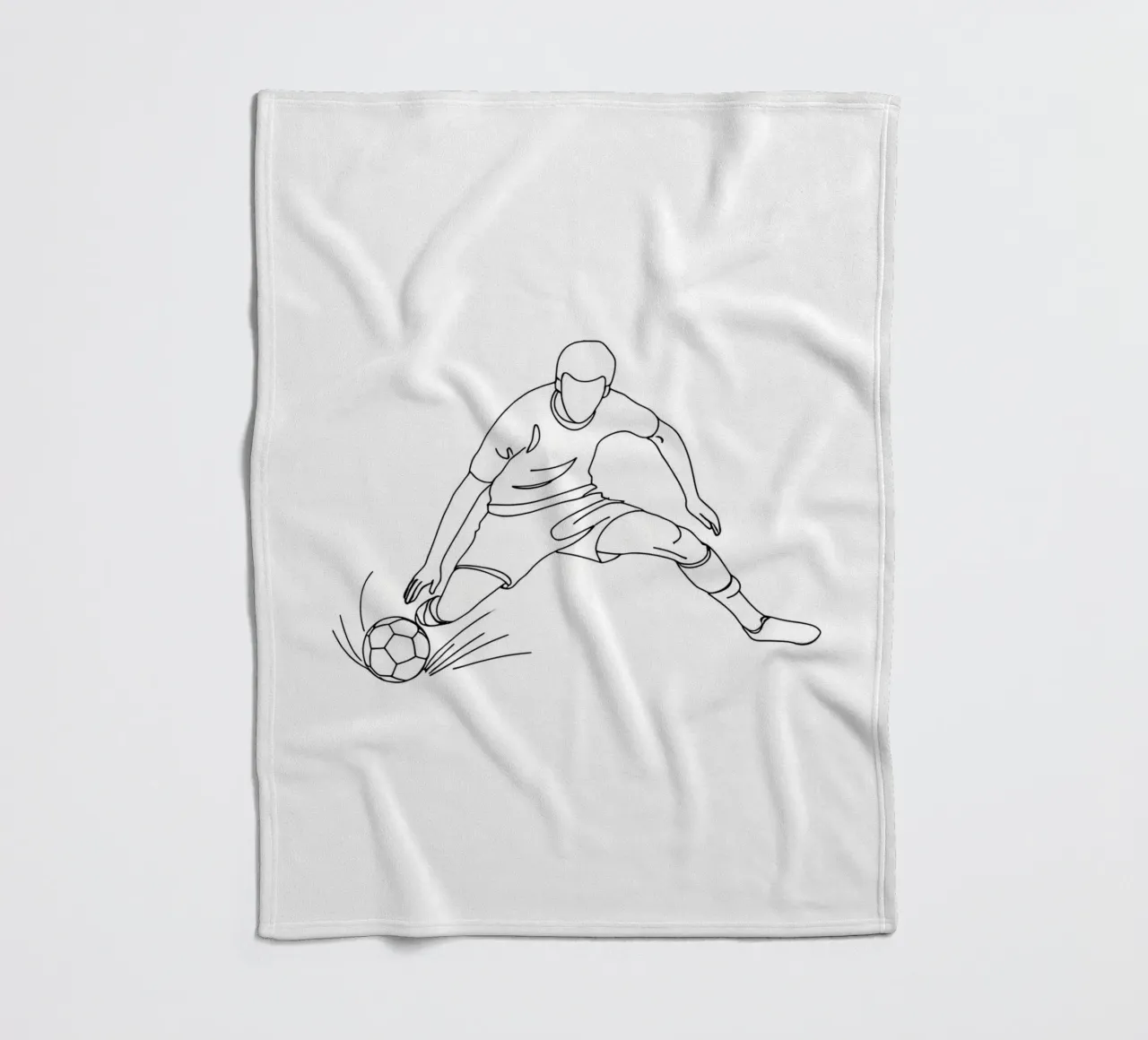 Giocatore di calcio che spara - Line Art minimalista coperta in pile da Viv Line Art
