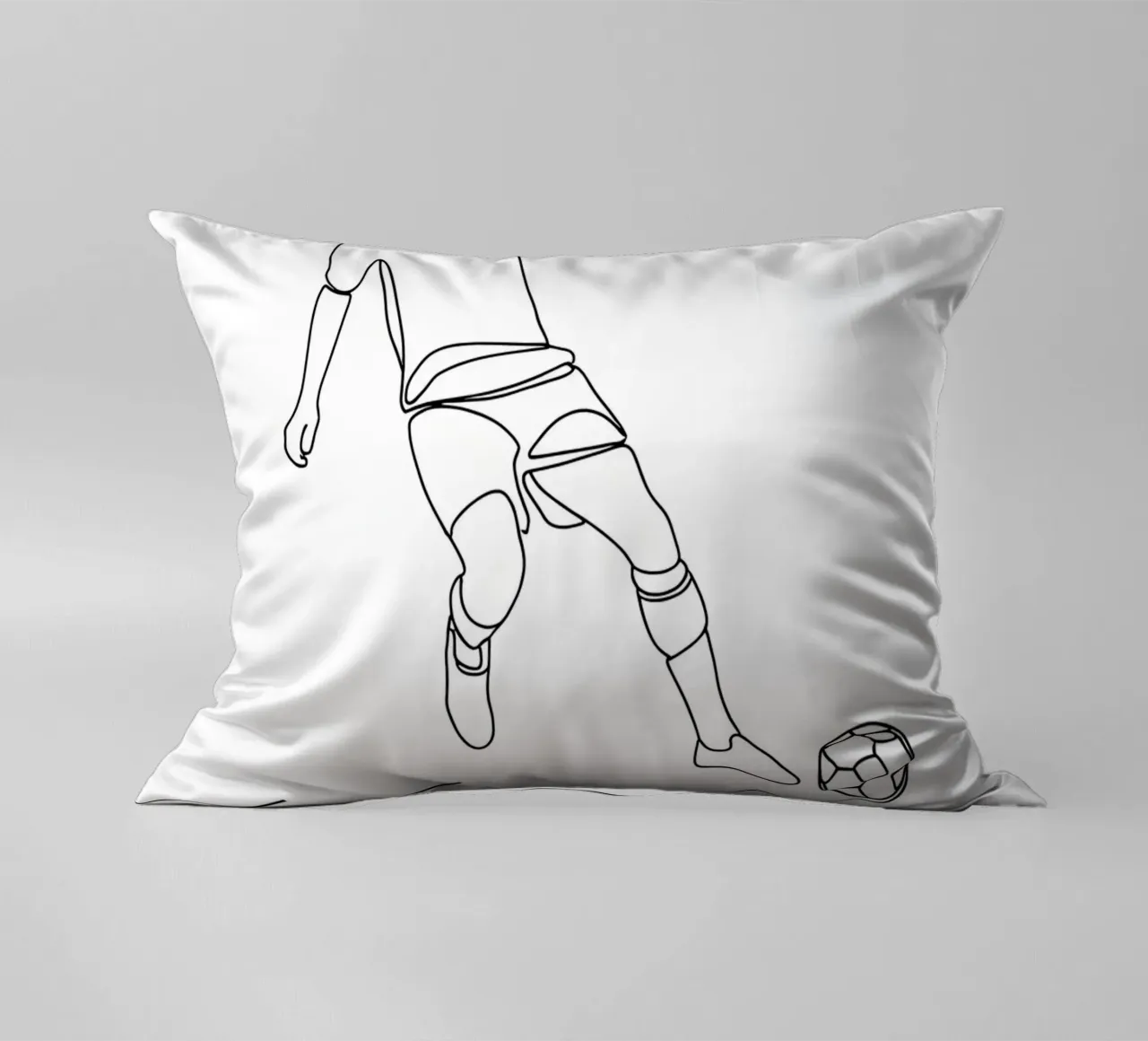 Giocatore di calcio - Line Art minimalista cuscino da Viv Line Art