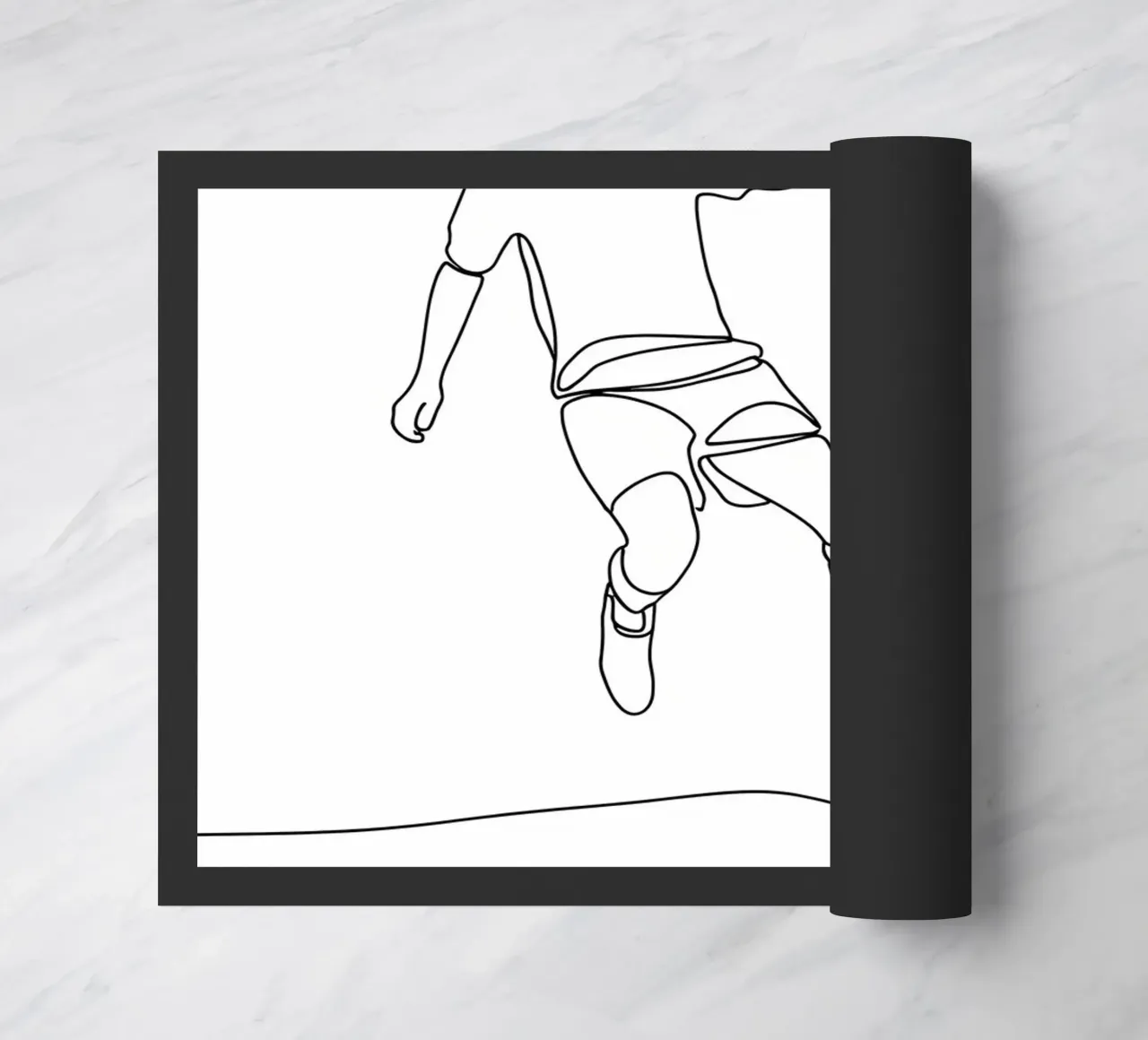 Giocatore di calcio - Line Art minimalista zerbino da Viv Line Art