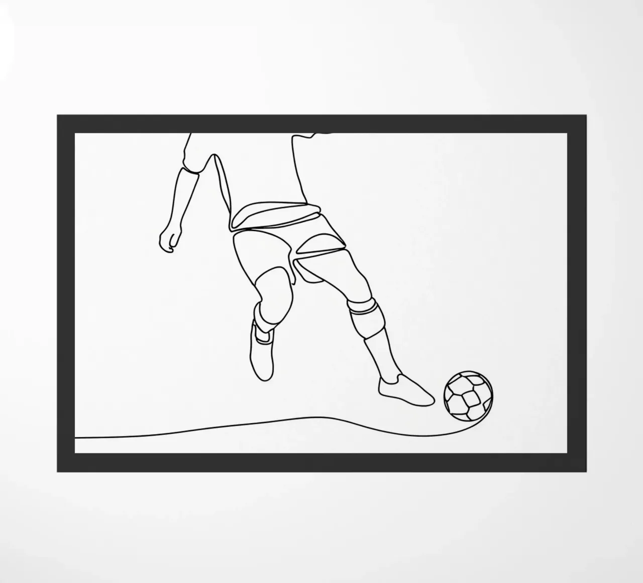 Giocatore di calcio - Line Art minimalista zerbino da Viv Line Art