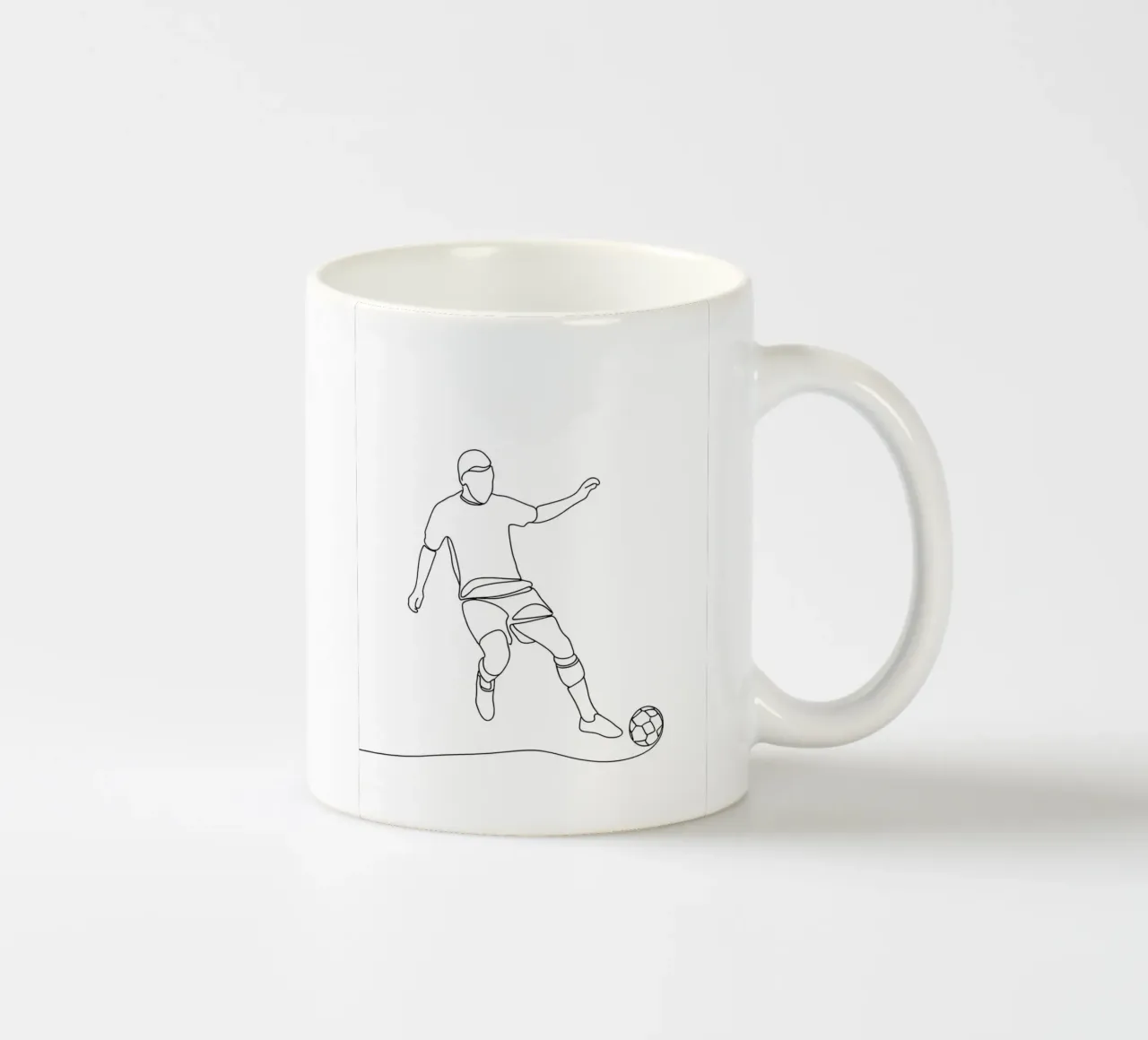 Giocatore di calcio - Line Art minimalista tazza in ceramica da Viv Line Art