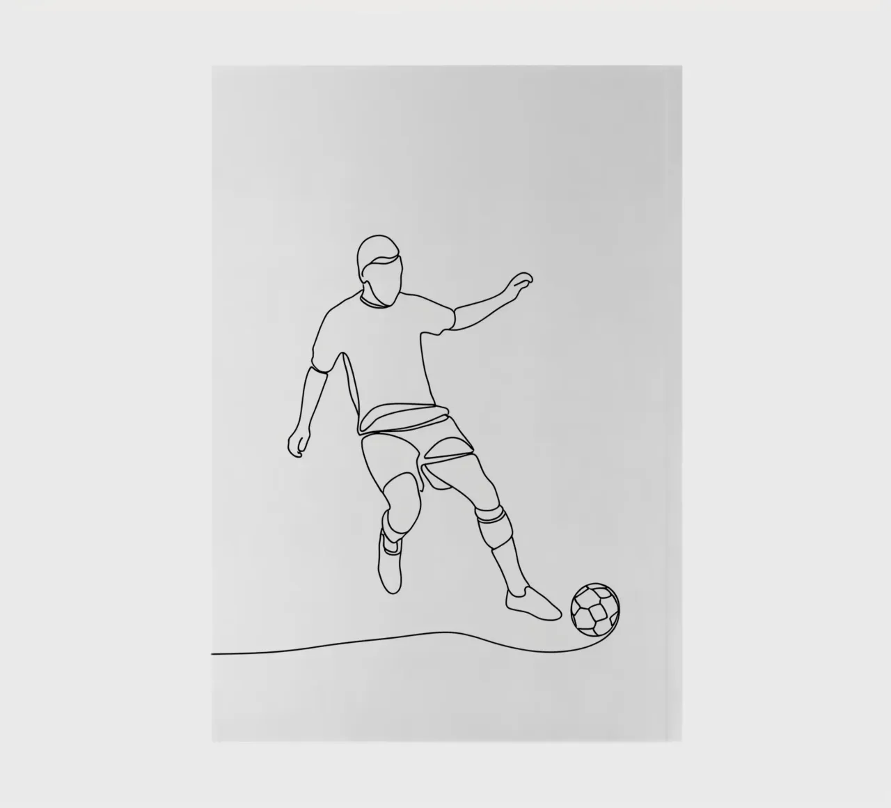Soccer Player - Minimalist Line Art notebook by Viv Line Art