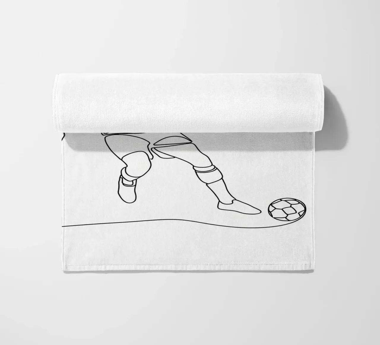 Giocatore di calcio - Line Art minimalista telo mare da Viv Line Art