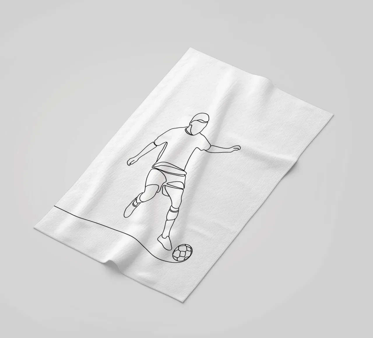 Giocatore di calcio - Line Art minimalista telo mare da Viv Line Art