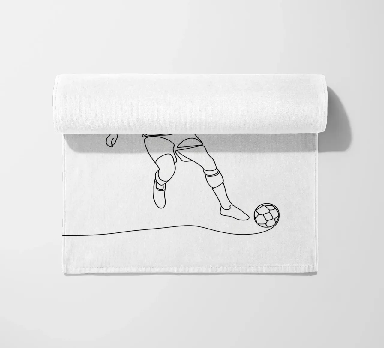 Giocatore di calcio - Line Art minimalista telo mare da Viv Line Art
