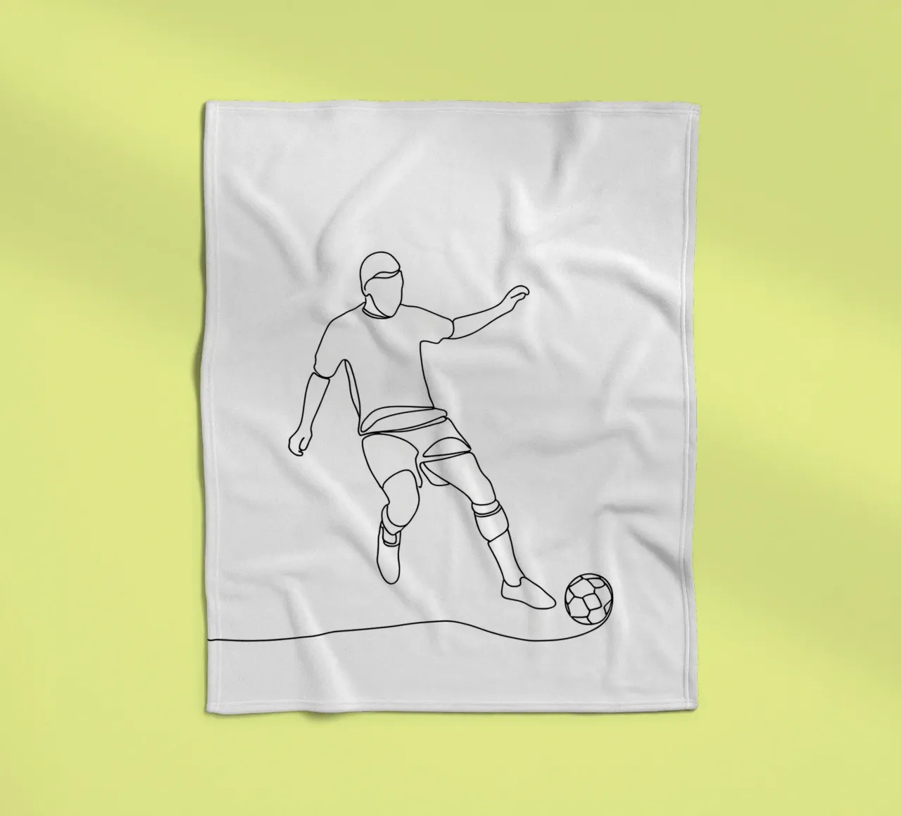 Giocatore di calcio - Line Art minimalista coperta in pile da Viv Line Art