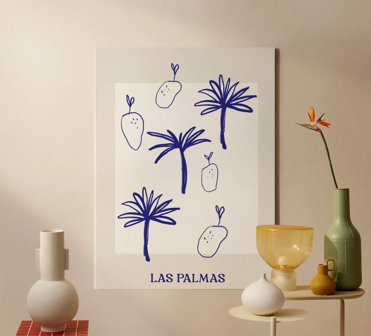 Las Palmas No 02 canvas met Baklijst van treechild