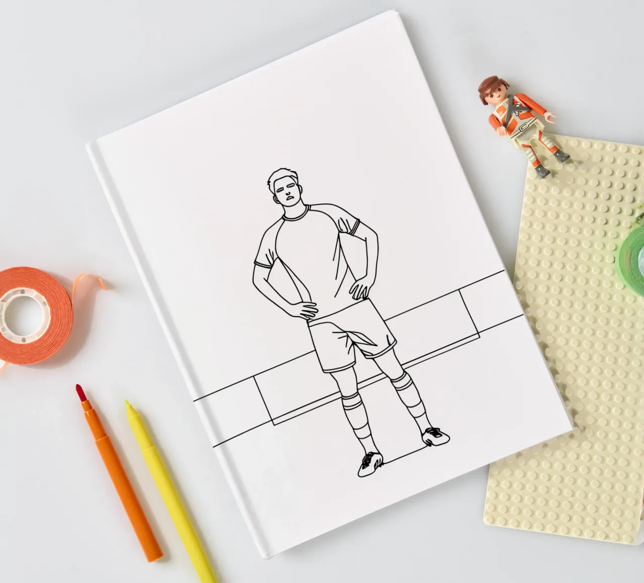 Soccer - Minimalist Line Art notebook by Viv Line Art