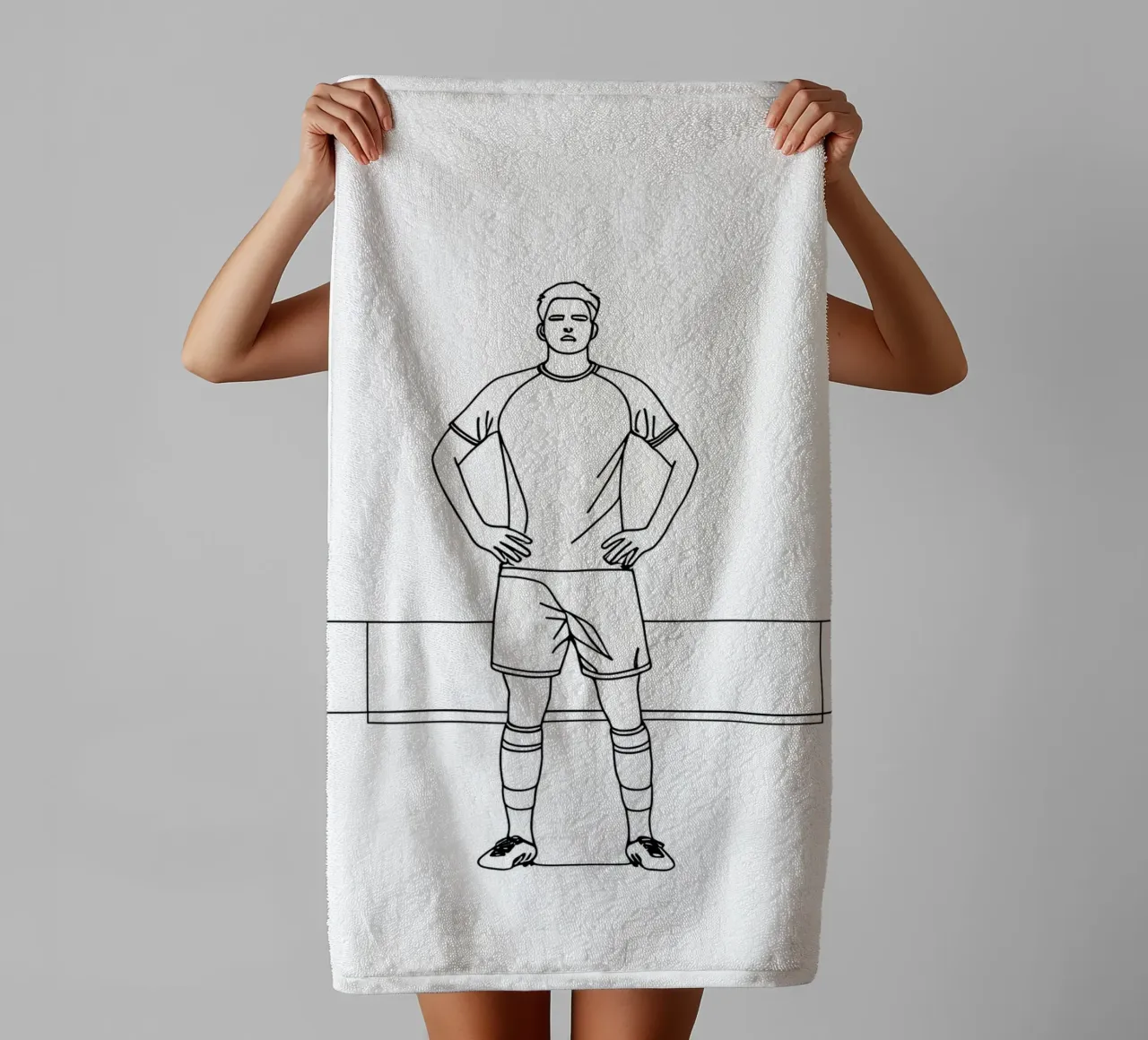 Calcio - Line art minimalista asciugamano da bagno da Viv Line Art