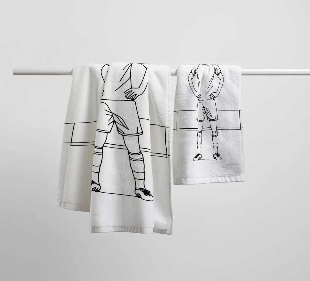Calcio - Line art minimalista asciugamano da bagno da Viv Line Art