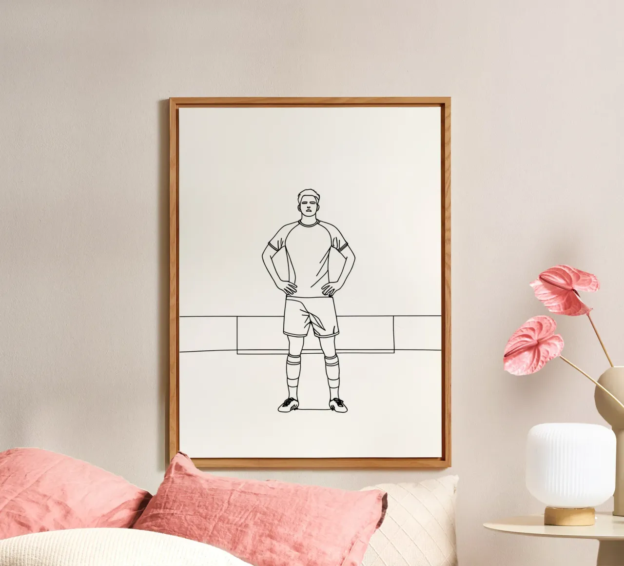 Soccer - Minimalist Line Art alu-dibond by Viv Line Art