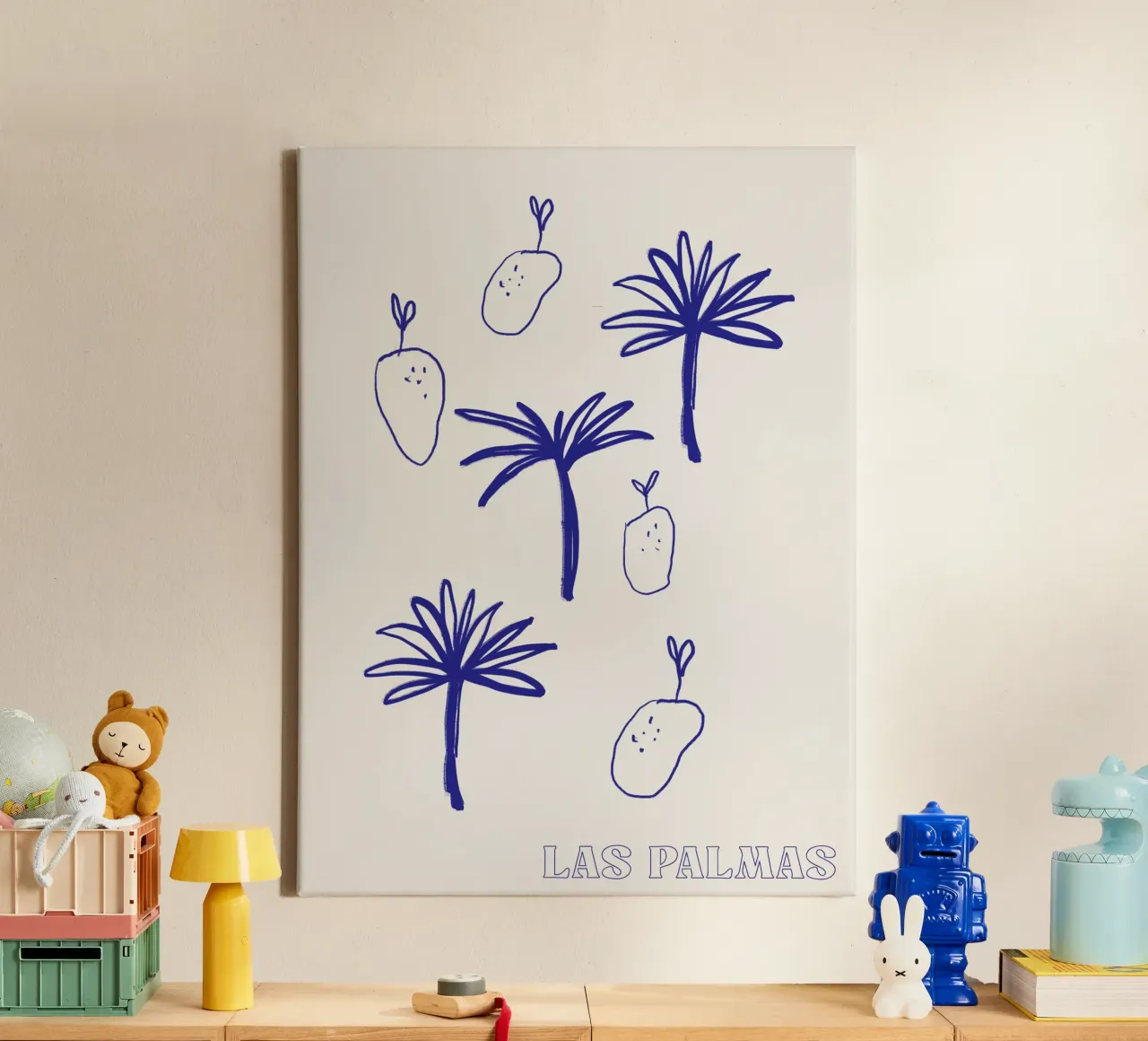 Las Palmas No 01 canvas met Baklijst van treechild