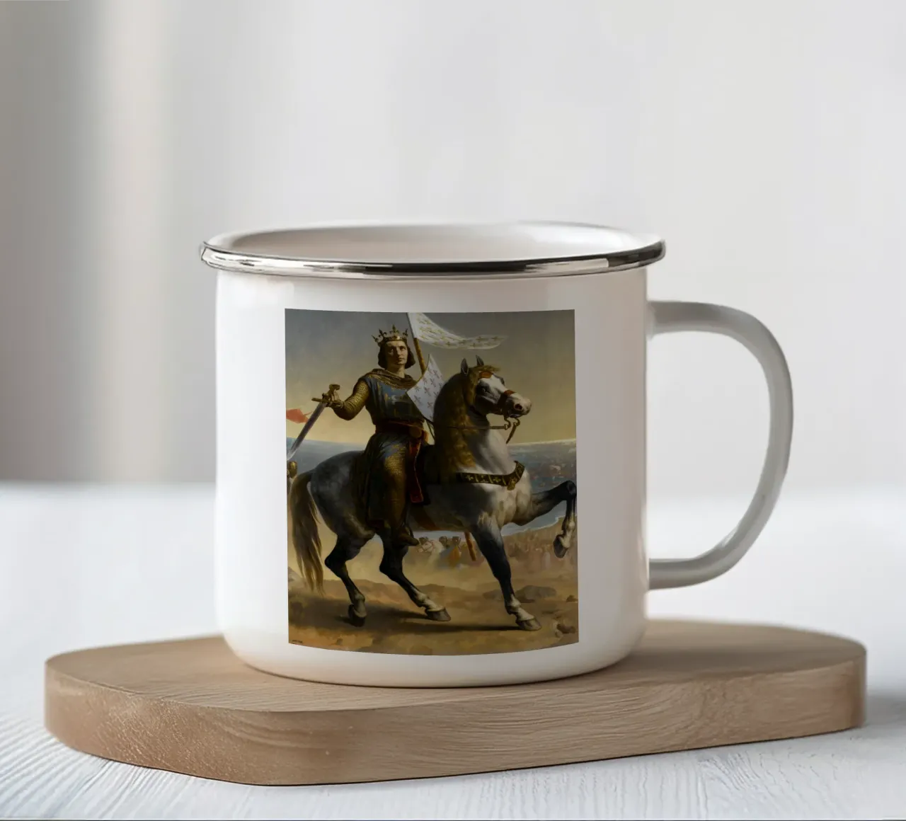 Emile Signol - Luigi IX (San Luigi), re di Francia (1844) tazza in smalto da William Store