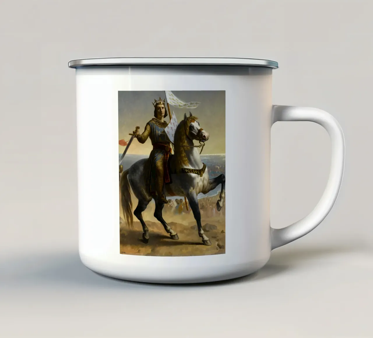 Emile Signol - Luigi IX (San Luigi), re di Francia (1844) tazza in smalto da William Store
