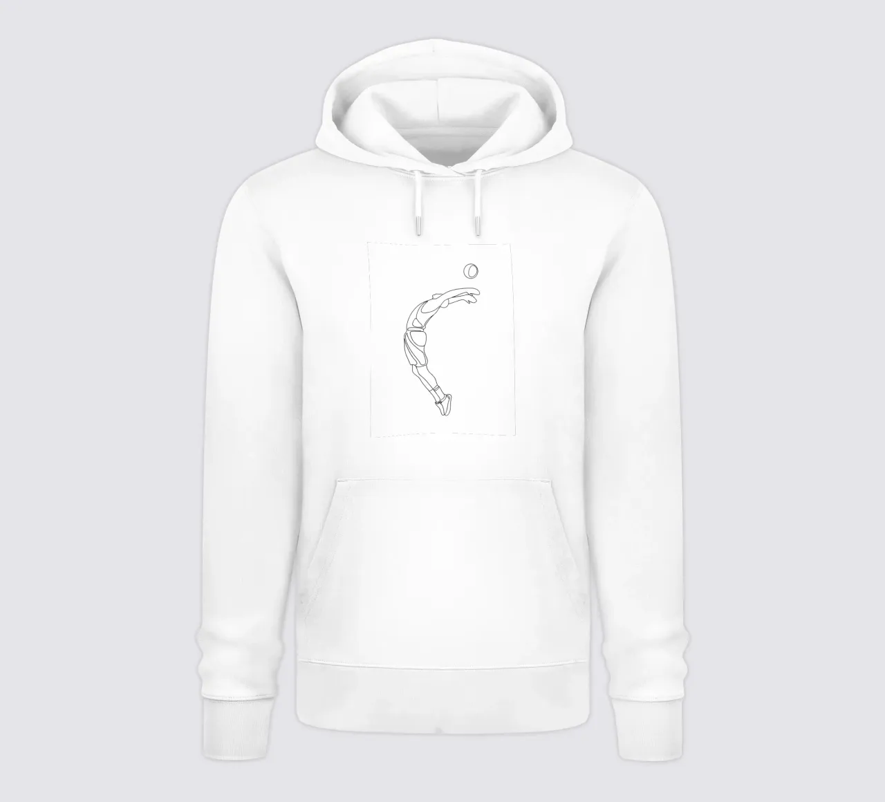 Giocatore di Baketball - Line Art minimalista felpa con cappuccio da Viv Line Art