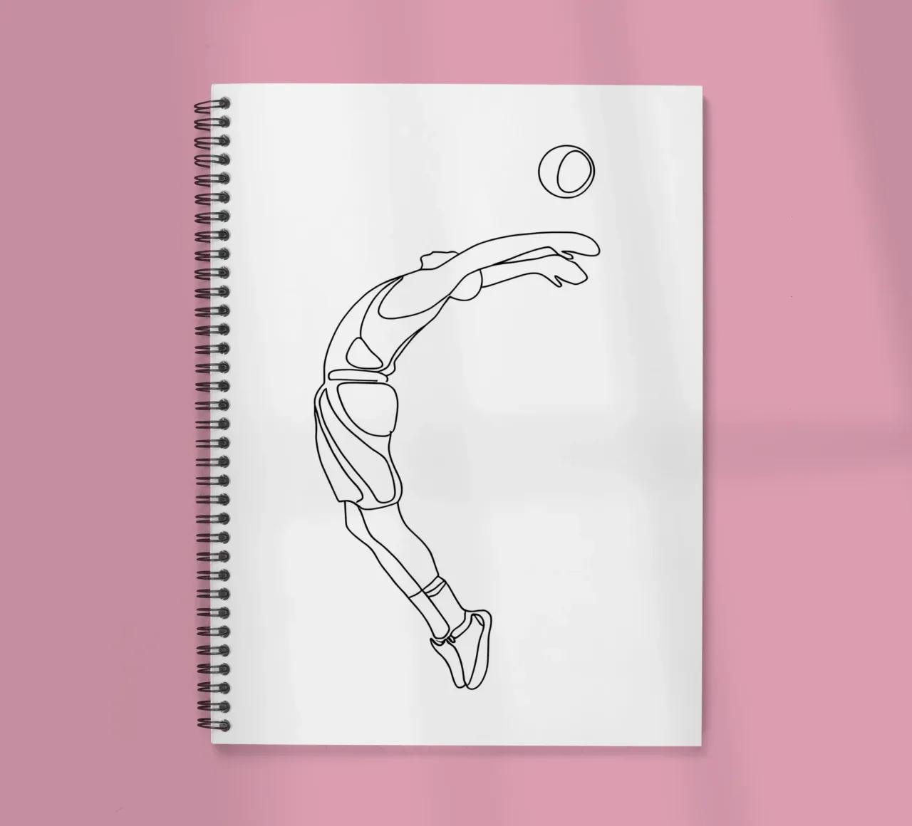 Baketball Player - Minimalist Line Art spiral notebook by Viv Line Art
