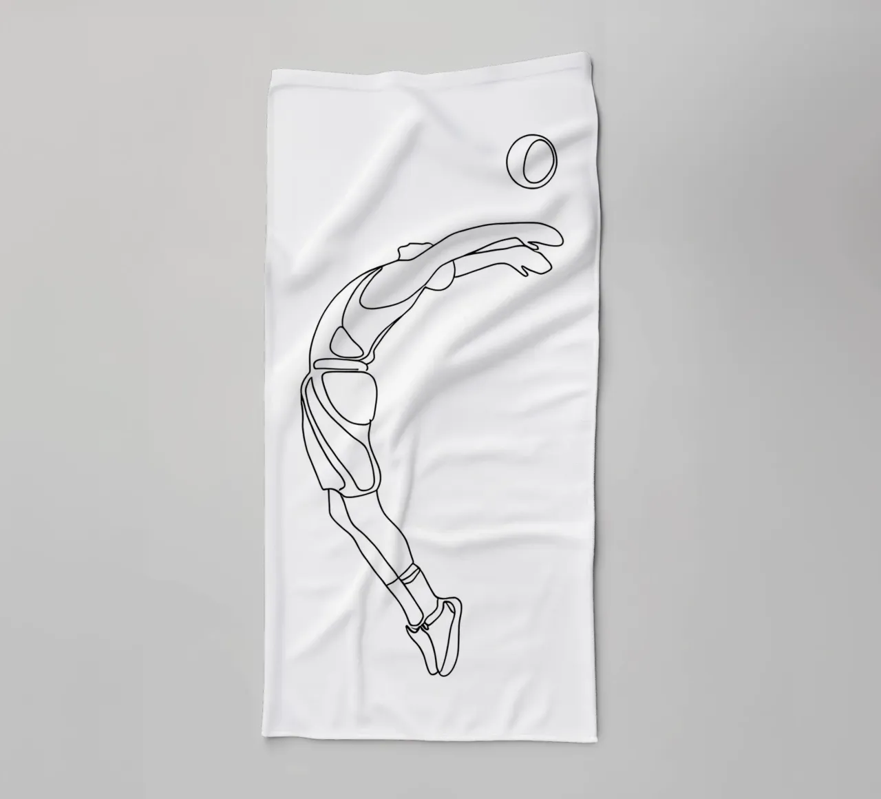 Baketball Player - Minimalist Line Art towel by Viv Line Art