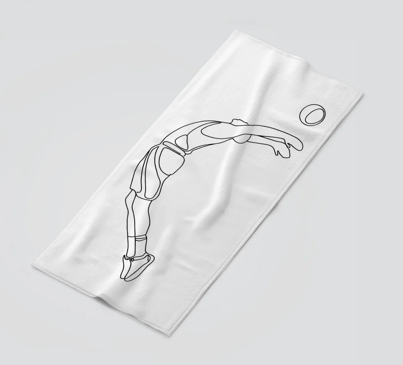 Baketball Player - Minimalist Line Art beach towel by Viv Line Art