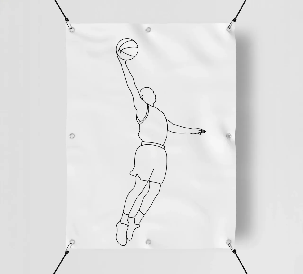 Giocatore di Baketball - Line Art minimalista telo in pvc da Viv Line Art