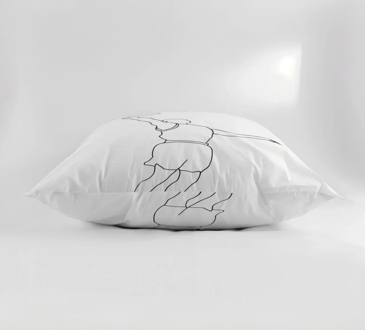 Baketball Player - Minimalist Line Art decorative cushion by Viv Line Art