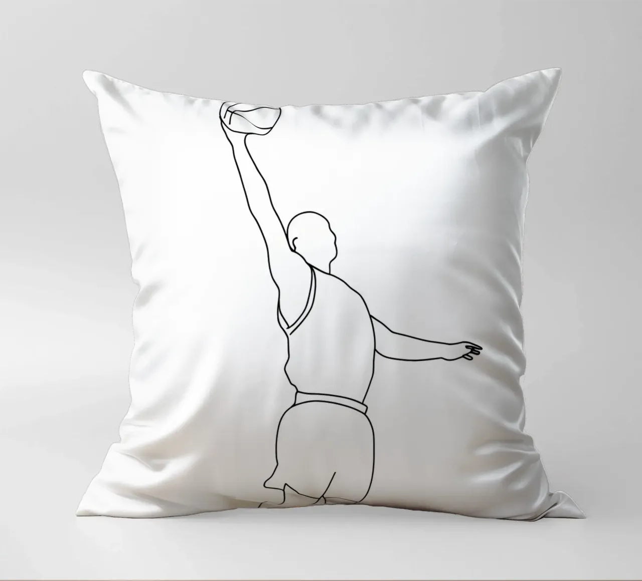 Baketball Player - Minimalist Line Art decorative cushion by Viv Line Art