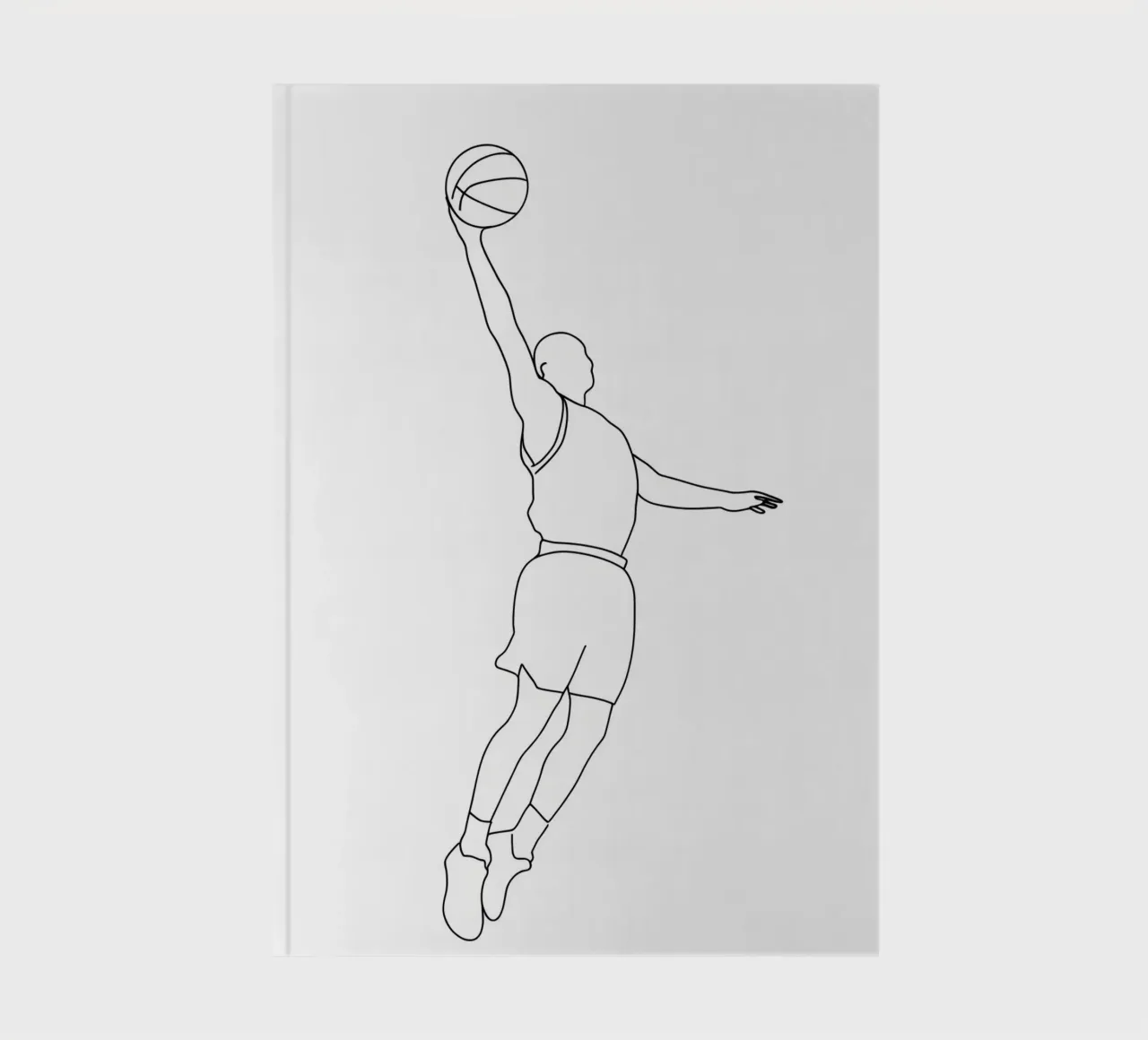 Baketball Player - Minimalist Line Art notebook by Viv Line Art