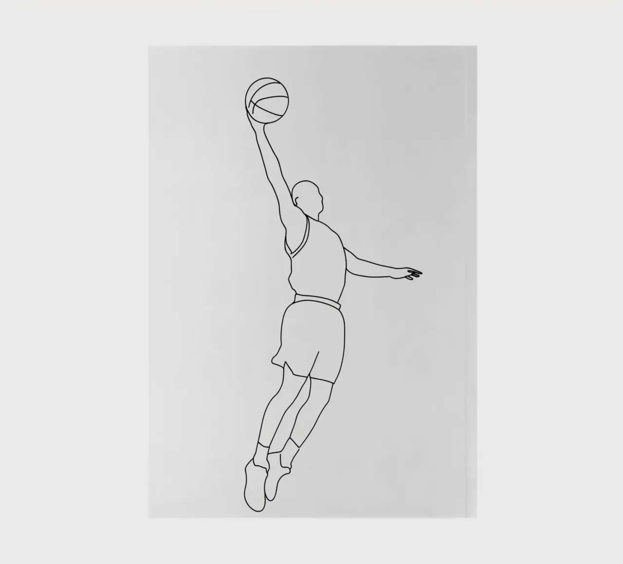 Baketball Player - Minimalist Line Art notebook by Viv Line Art