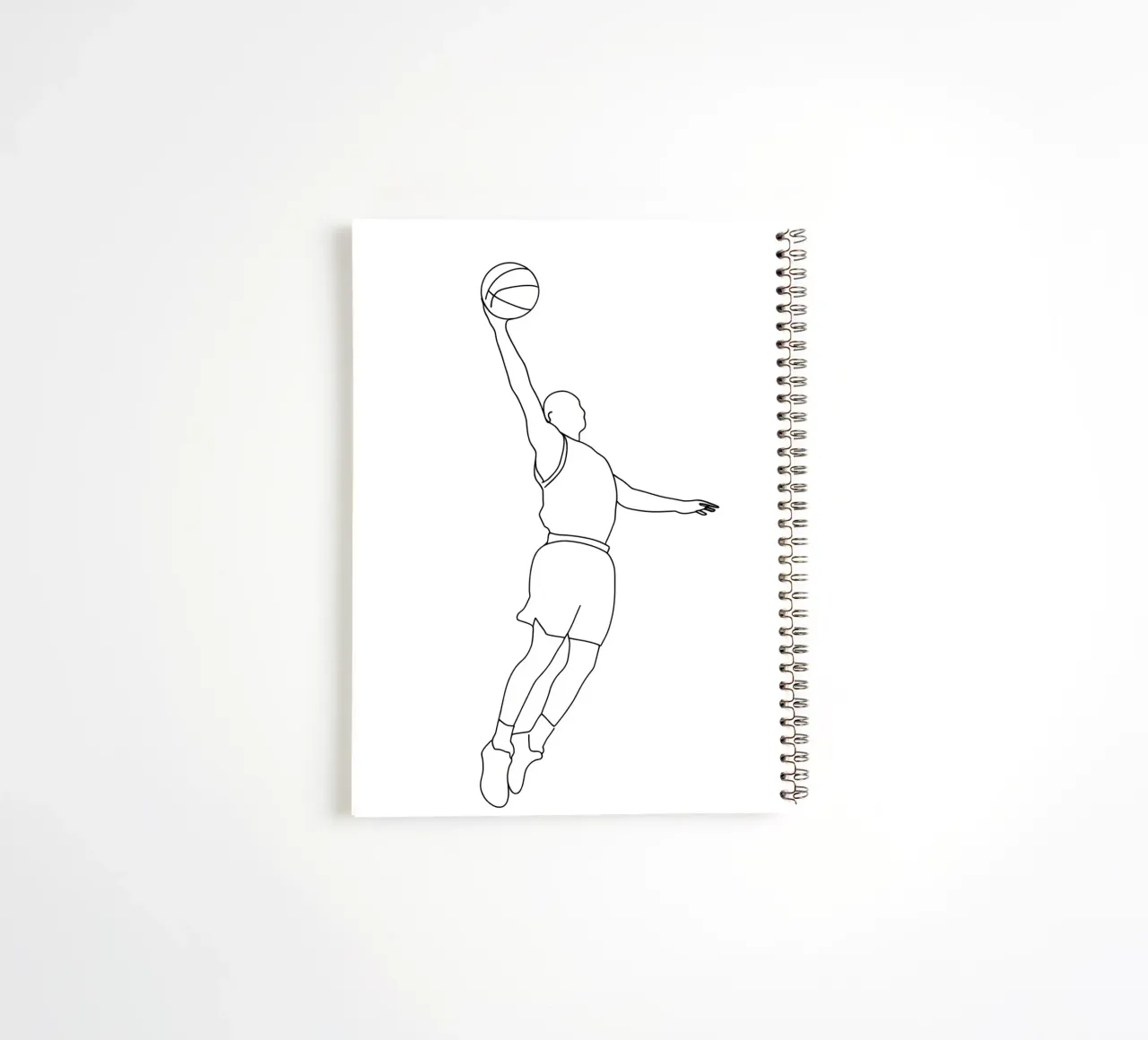 Baketball Player - Minimalist Line Art spiral notebook by Viv Line Art