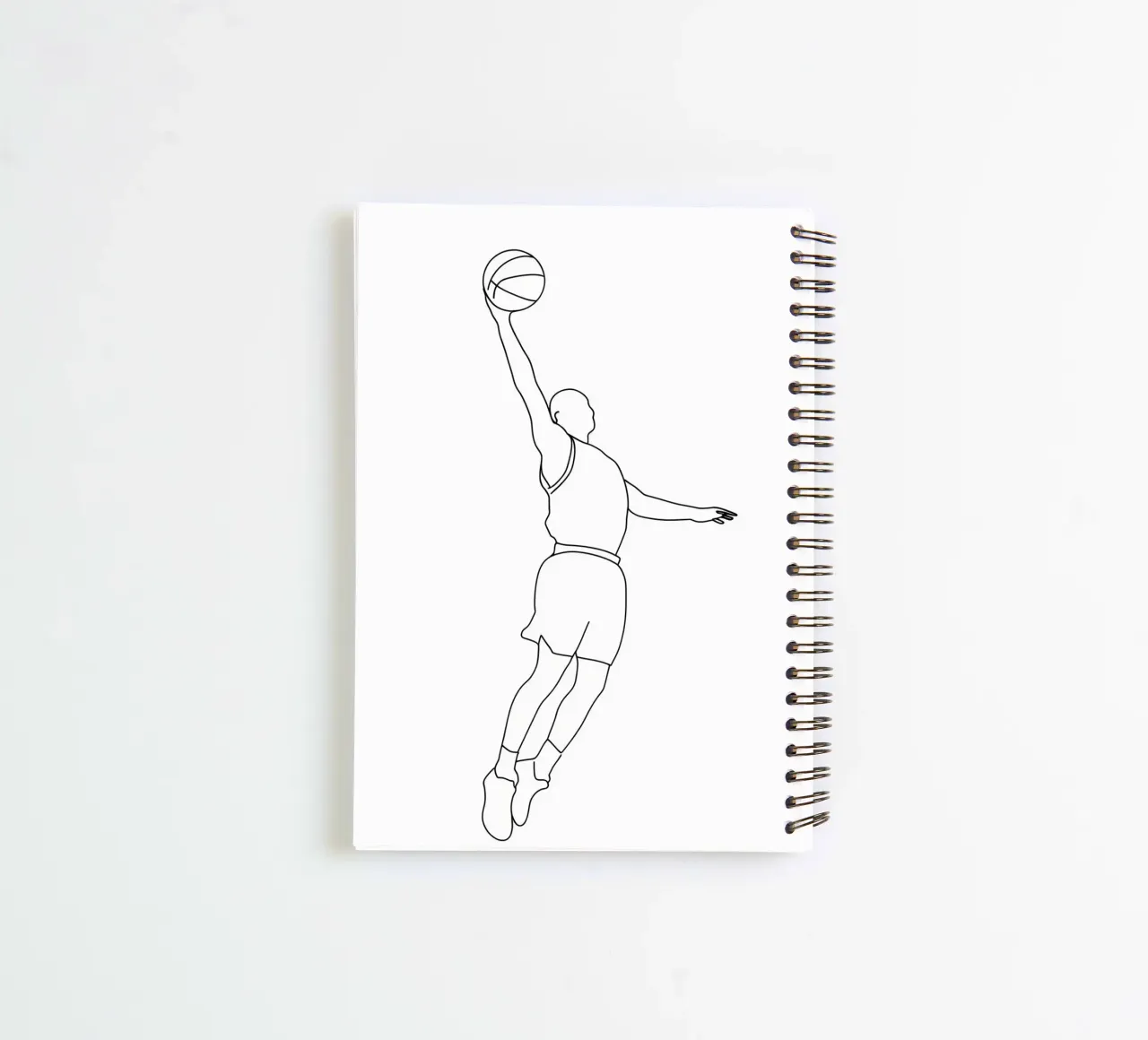 Baketball Player - Minimalist Line Art spiral notebook by Viv Line Art