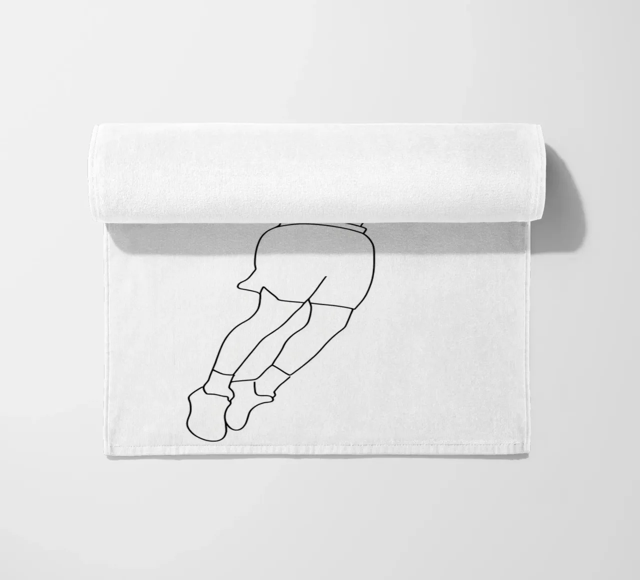 Baketballspieler - Minimalistische Linienkunst Strandtuch von Viv Line Art