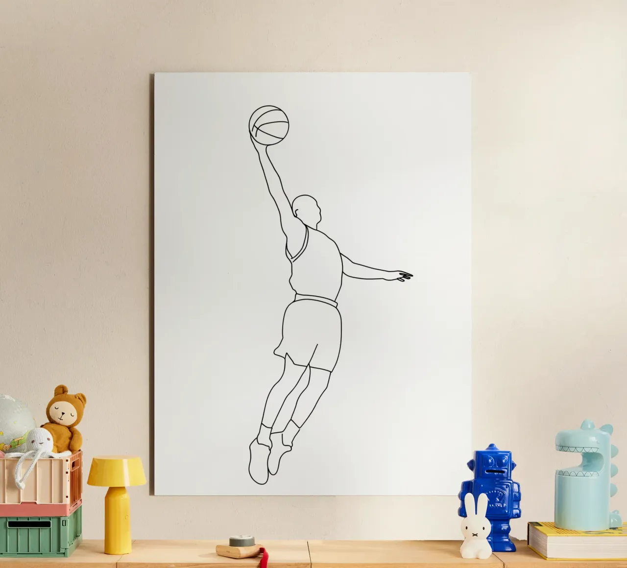 Baketball Player - Minimalist Line Art alu-dibond by Viv Line Art