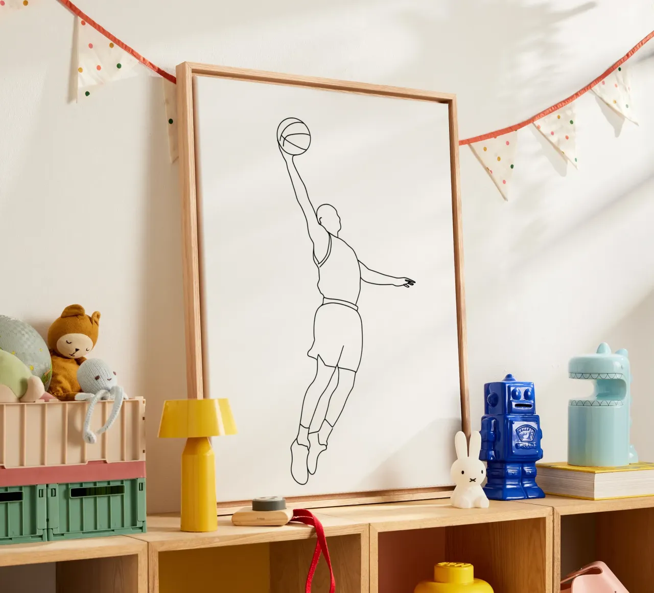 Baketball Player - Minimalist Line Art canvas by Viv Line Art