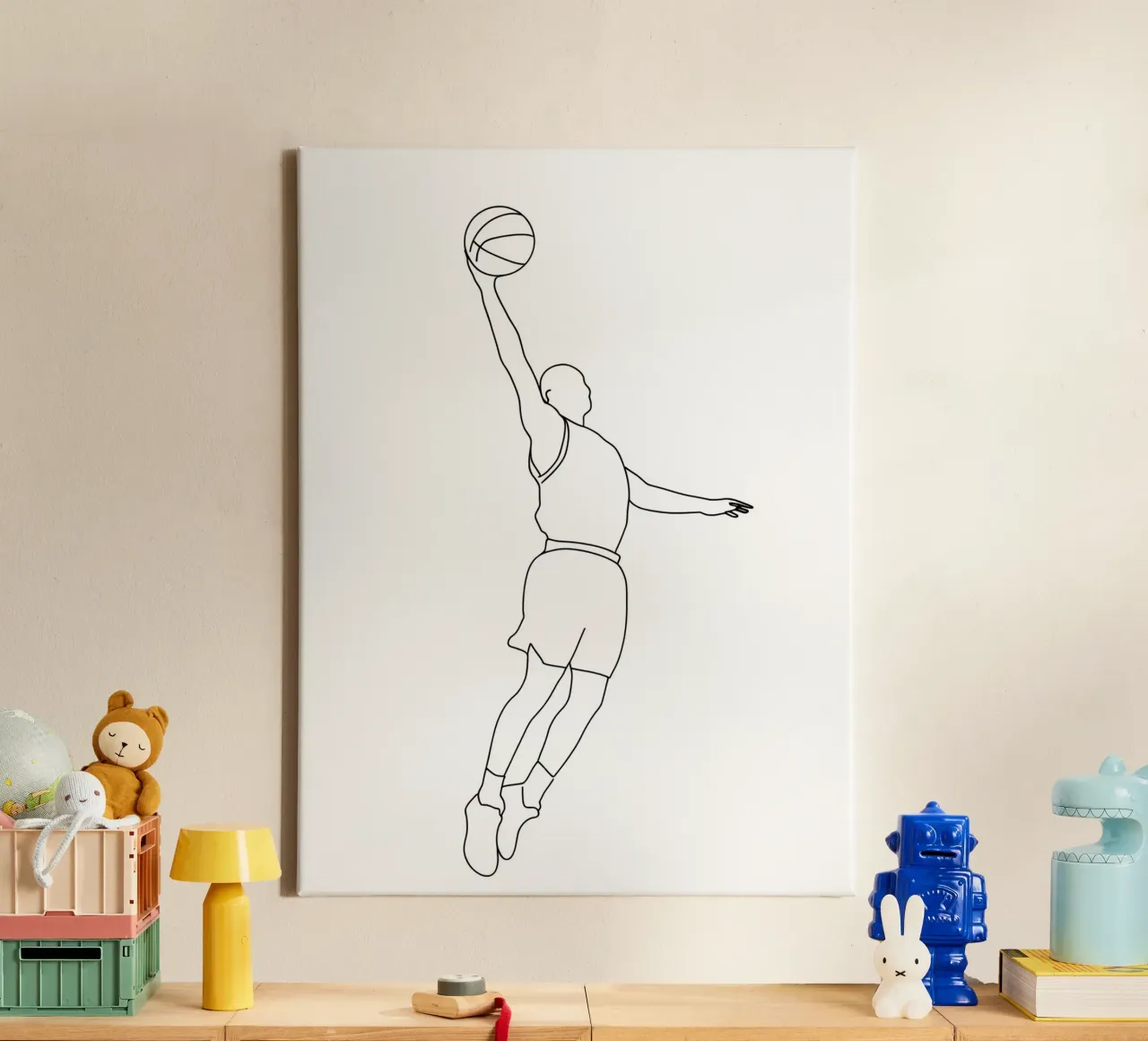 Baketball Player - Minimalist Line Art canvas by Viv Line Art