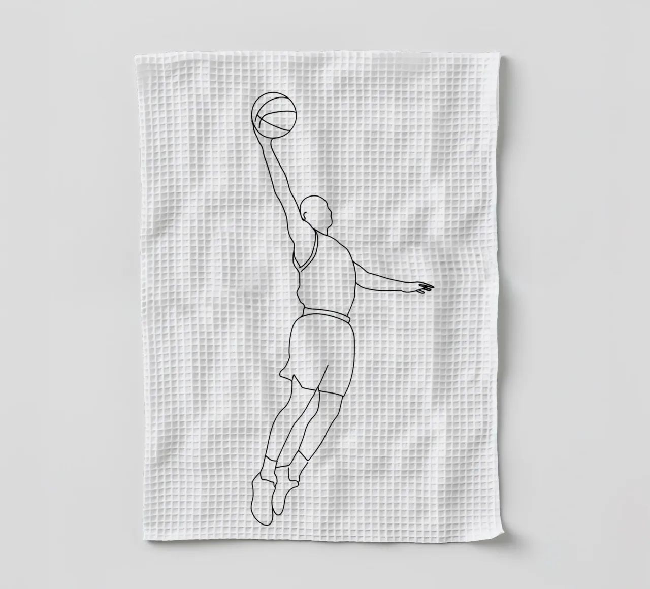 Baketball Player - Minimalist Line Art tea towel by Viv Line Art