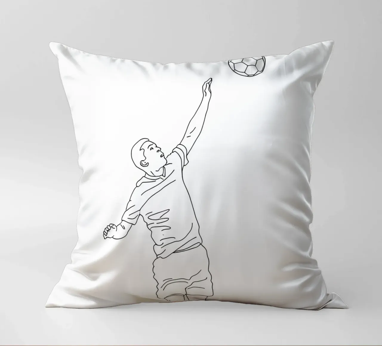 Calcio - Line art minimalista cuscino da Viv Line Art
