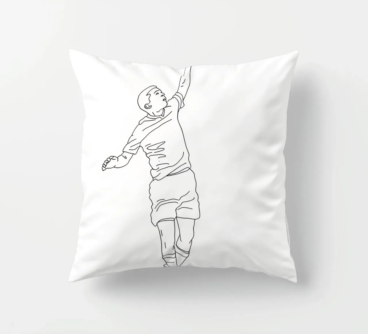 Calcio - Line art minimalista cuscino da Viv Line Art