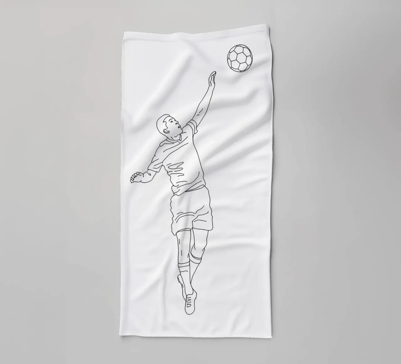Soccer - Minimalist Line Art towel by Viv Line Art