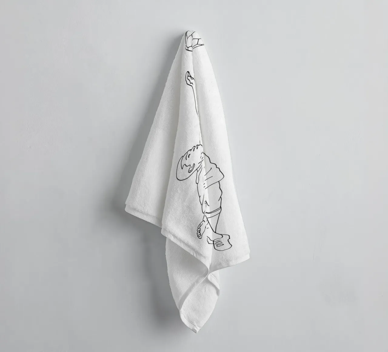 Soccer - Minimalist Line Art towel by Viv Line Art