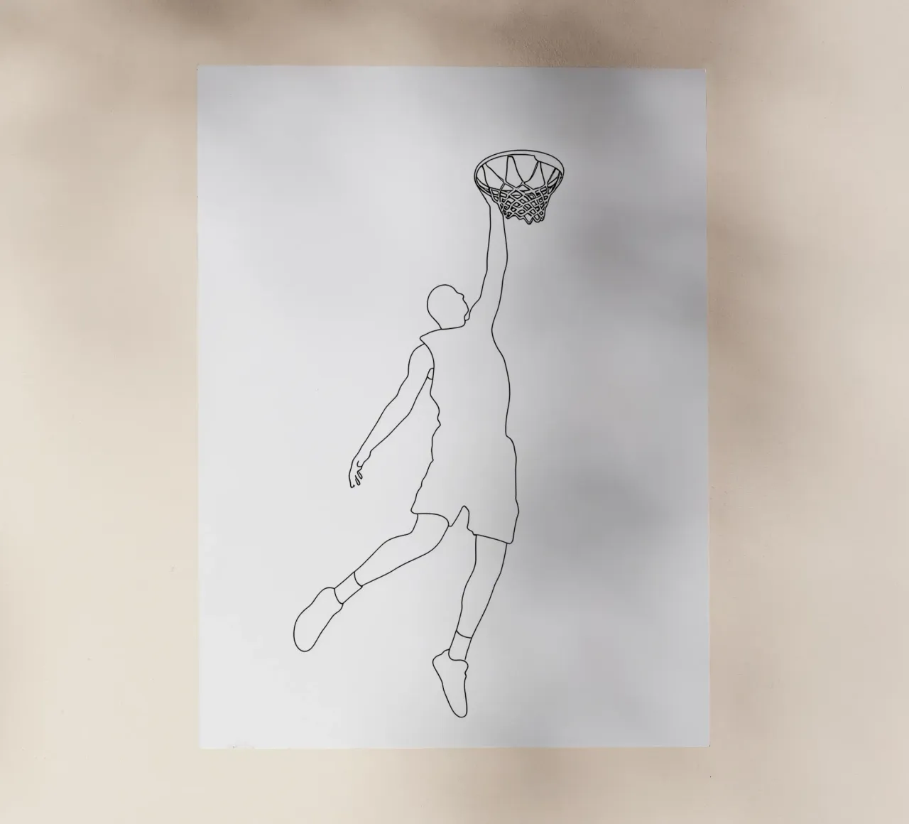 Pallacanestro - Line art minimalista pellicola backlit da Viv Line Art